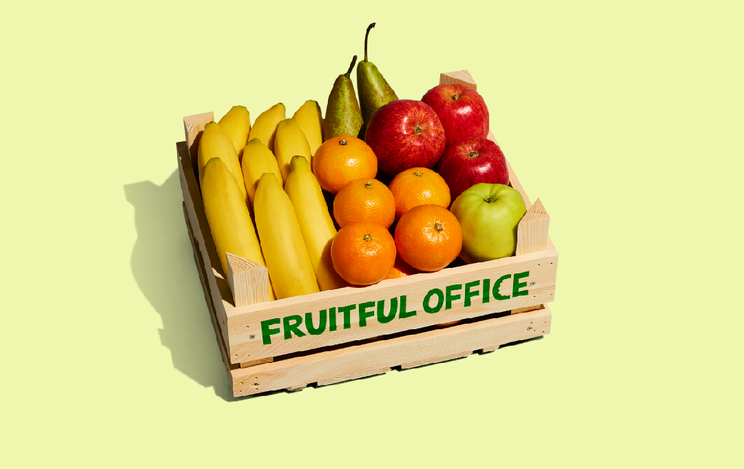 Basis S – kleine fruitkrat voor op kantoor